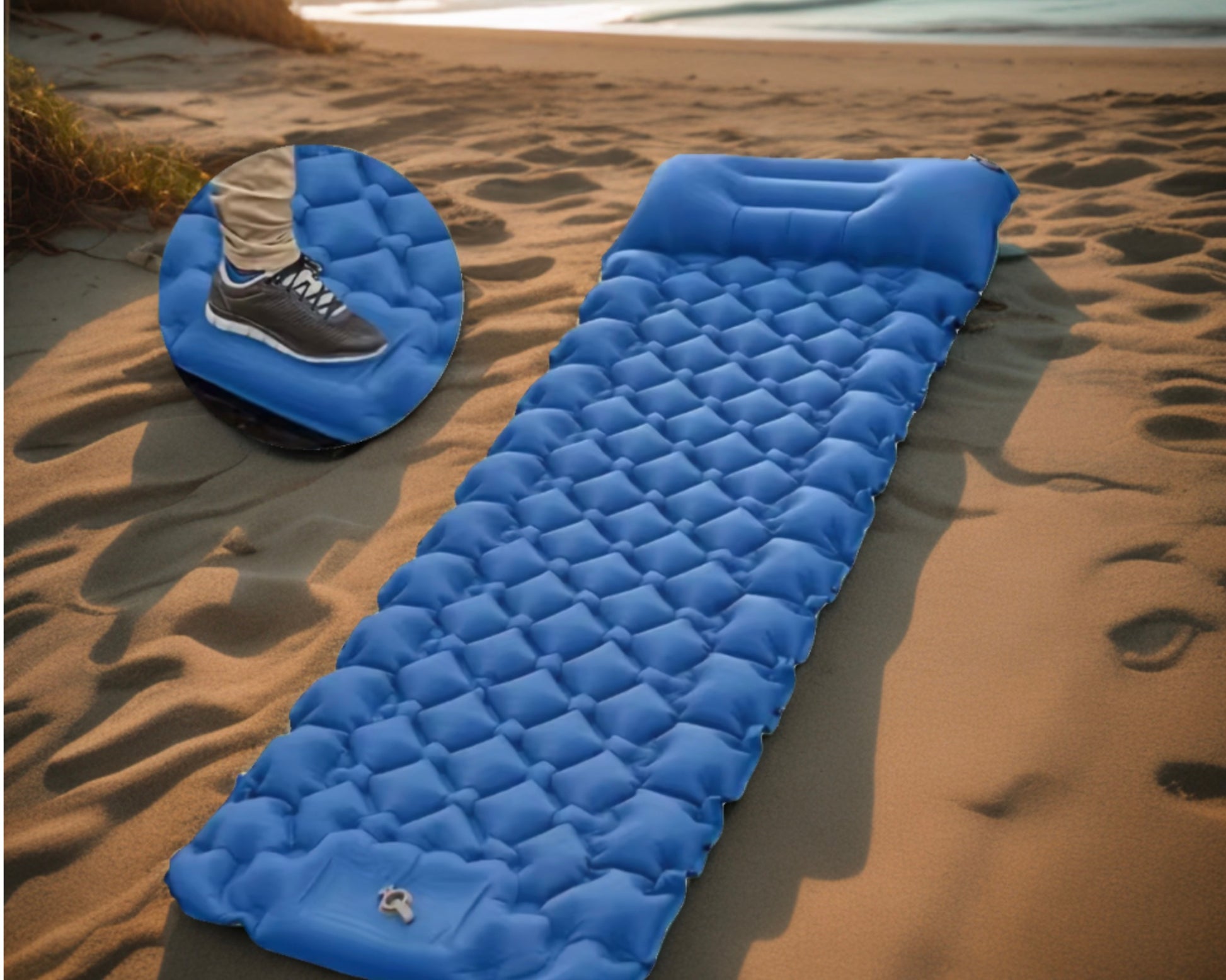 Portable outdoor camping mattress ultralight plus air-enhancing bed sleeping mattress for travel, hiking, picnic overnight