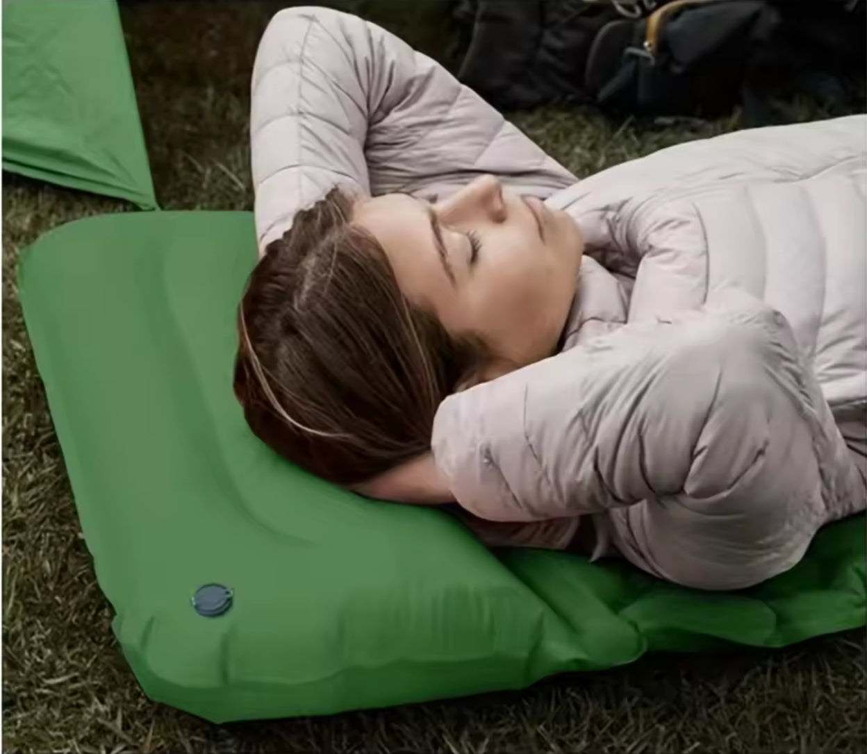 Portable outdoor camping mattress ultralight plus air-enhancing bed sleeping mattress for travel, hiking, picnic overnight