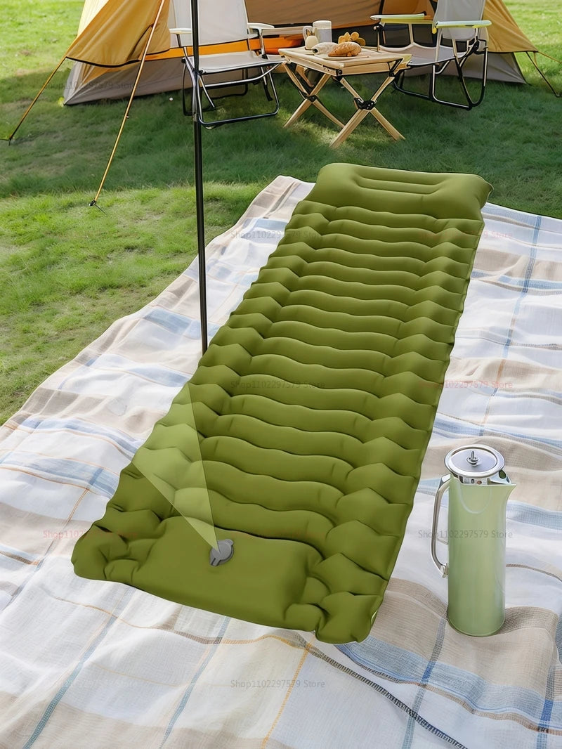 Portable outdoor camping mattress ultralight plus air-enhancing bed sleeping mattress for travel, hiking, picnic overnight
