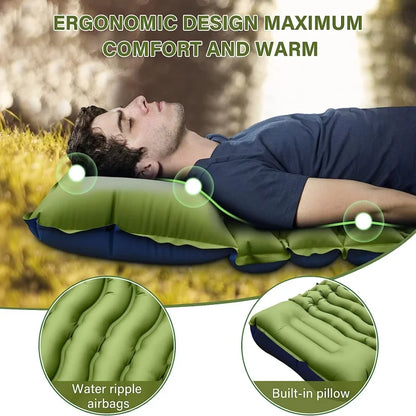 Portable outdoor camping mattress ultralight plus air-enhancing bed sleeping mattress for travel, hiking, picnic overnight