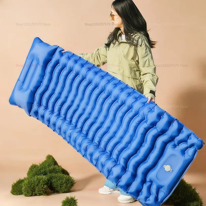 Portable outdoor camping mattress ultralight plus air-enhancing bed sleeping mattress for travel, hiking, picnic overnight