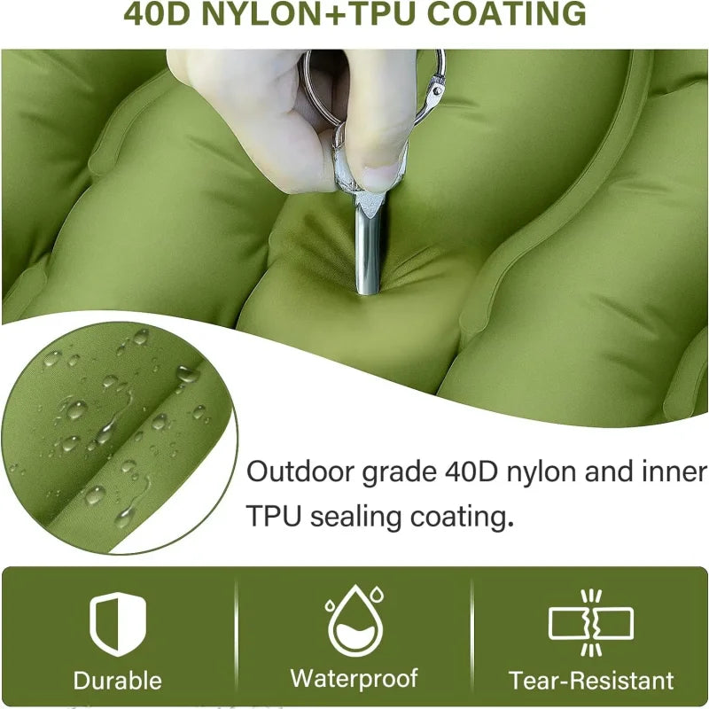 Portable outdoor camping mattress ultralight plus air-enhancing bed sleeping mattress for travel, hiking, picnic overnight